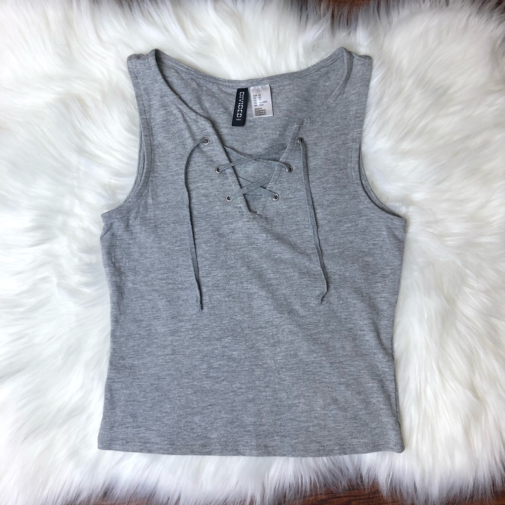 H&M Lace Front Crop Top Size XS